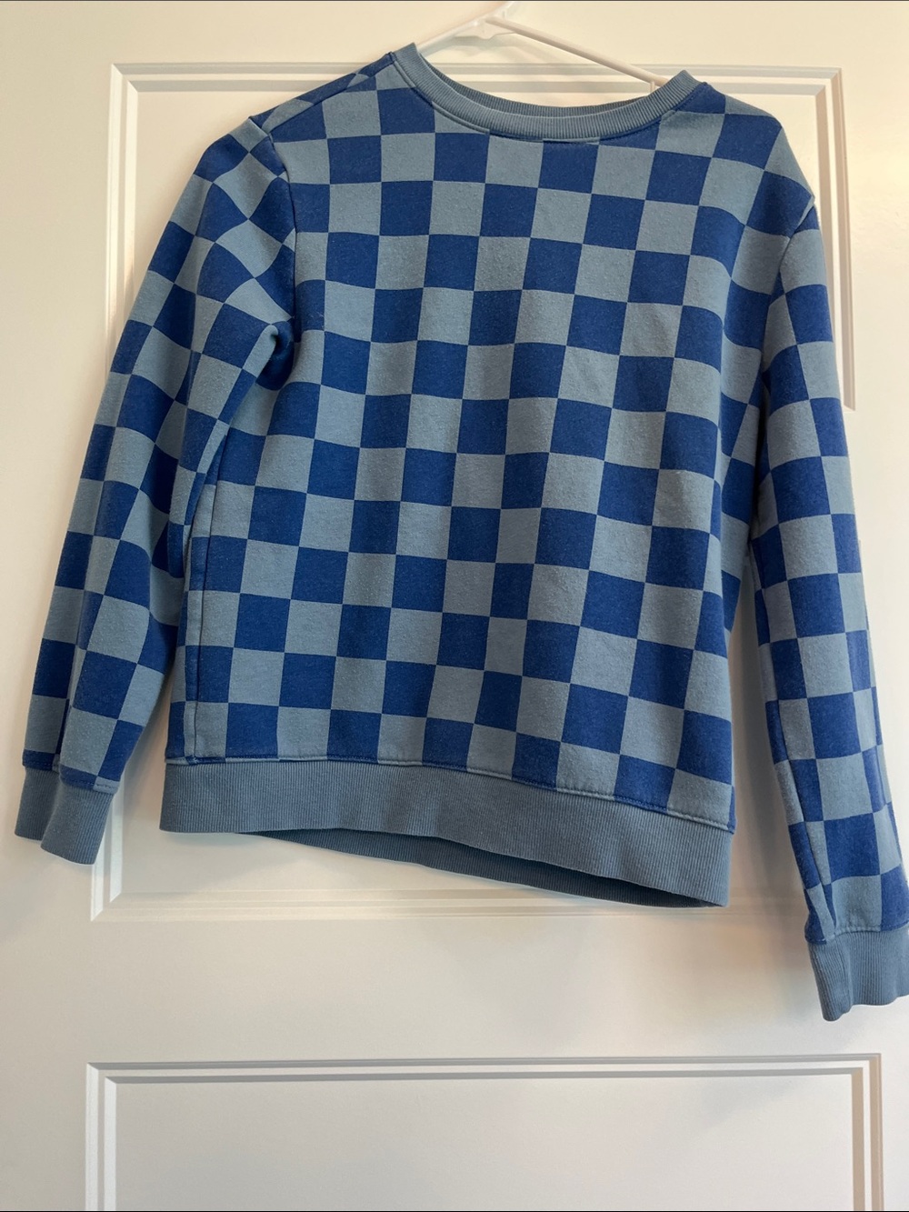 Kid’s Blue Checkerboard Crewneck Sweatshirt